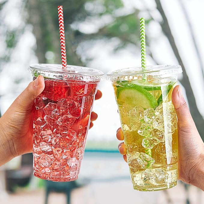 Lilymicky 20 oz Clear Plastic Cups - Image 3