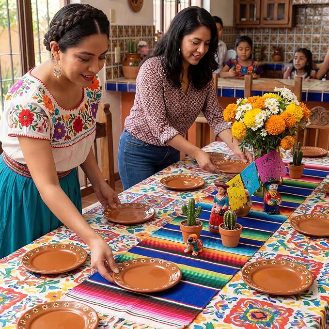 Honeydak 6 Pcs 6 Inch Platos De Barro Mexicanos Ceramic Plates Mexican Cielito - Image 5