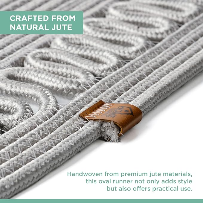 Oval Jute Table Runner | Woven Braided Dining Runner | Natural Textured Rattan - Image 5