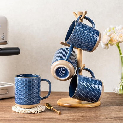 GBhome Coffee Mugs Set of 4, 16 oz Blue Coffee Cups - Image 7