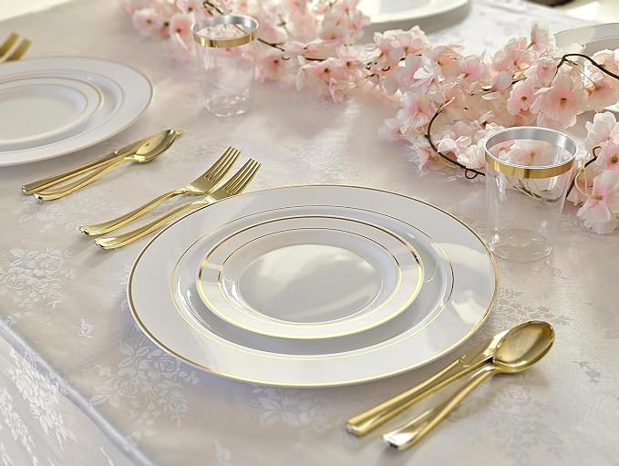 " OCCASIONS " 40 Piece Plates Pack, Heavyweight Disposable Wedding Party - Image 6