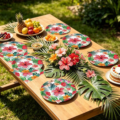 50PCS Hawaiian Luau Paper Plates and Napkins Party Decorations, 7inch - Image 6