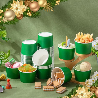 Jingmore Paper Ice Cream Cups 9oz Colored Disposable Dessert Bowls - Image 4