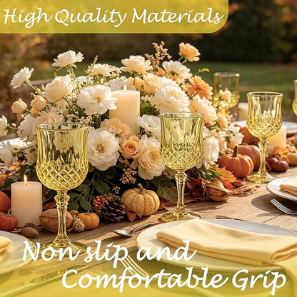 24Pack Plastic Wine Glasses, 7oz Vintage Goblets - Image 6