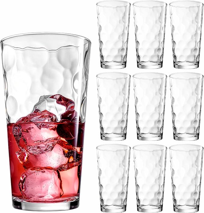 Highball Drinking Glasses Set of 10 Glass Cups by Home Essentials, 17 Oz. by SPACEGLASS