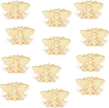Lightnpro Gold Napkin Rings (Set of 12) - Coastal Christmas Table Decorations - Nautical Place Settings for Holiday Parties, Dinner, Kitchen & Home Dining - Perfect Wedding Ring Holder