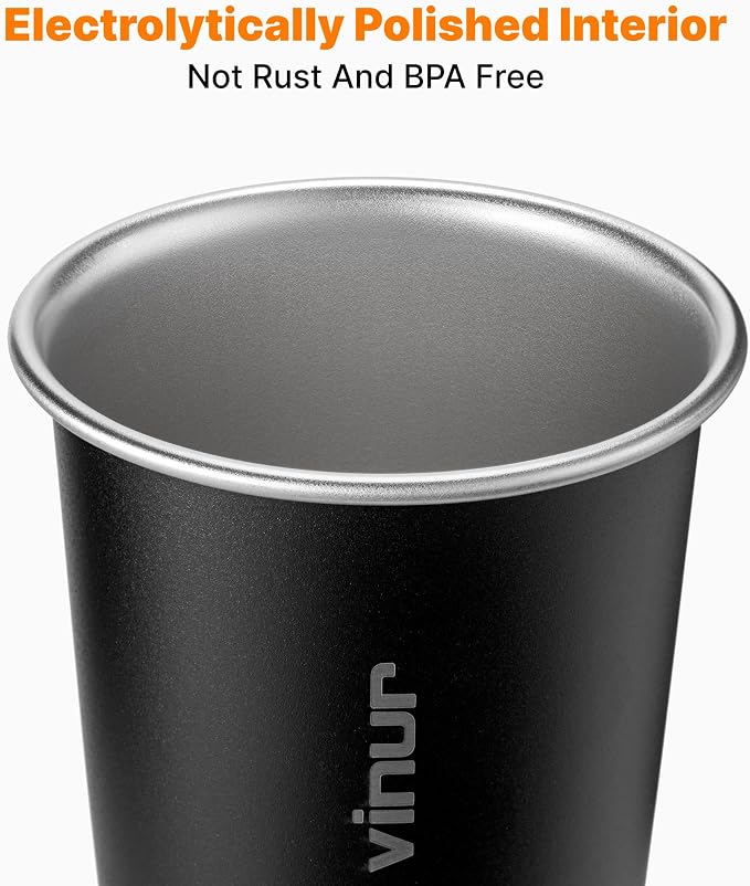 20 oz Stainless Steel Cups-Colorful Stackable Metal Drinking Glasses 4 Pcs | - Image 4