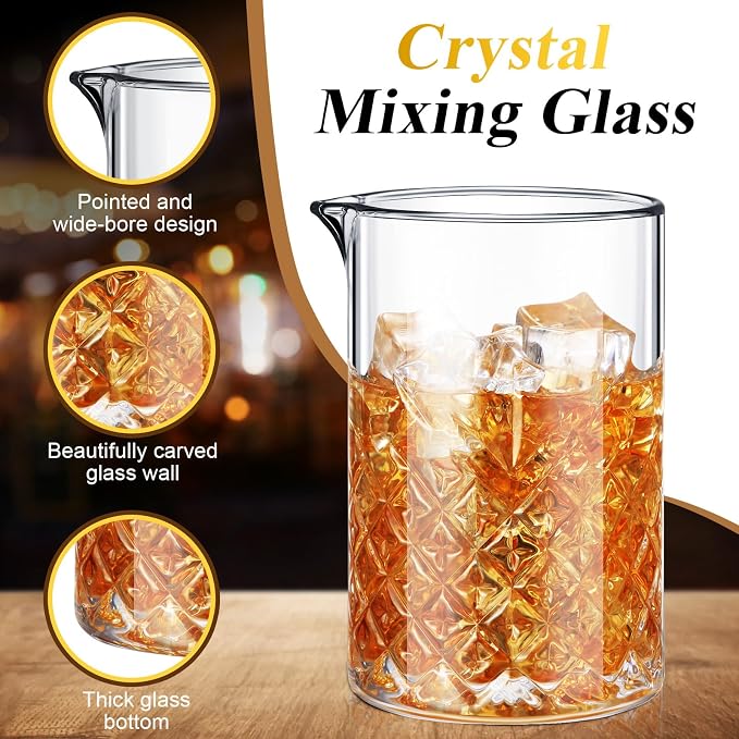 Inbagi 4 Pcs Cocktail Mixing Glass 23.67 oz Cocktail Shakers Stirring Glass - Image 3
