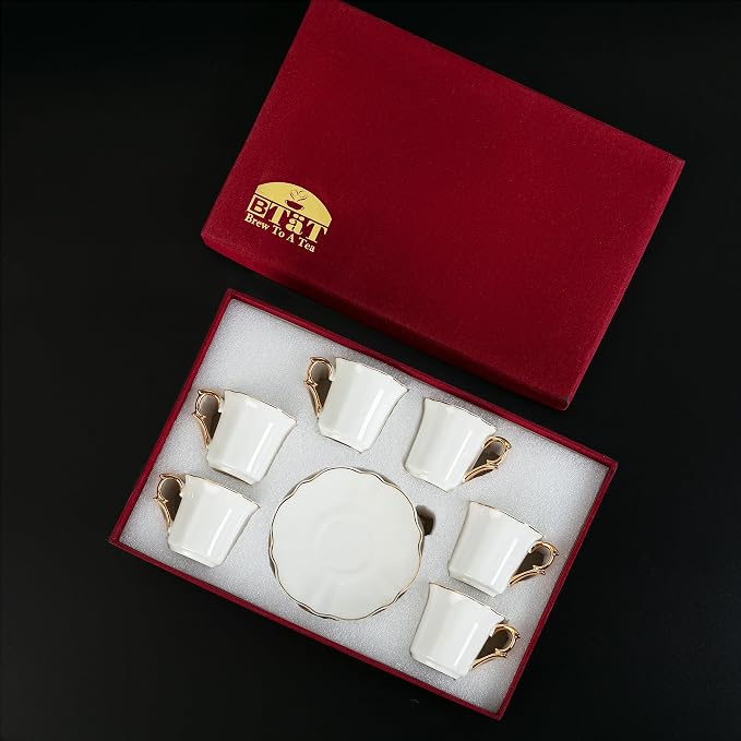 BTaT- Porcelain Espresso Cups Set, 3 oz, 6 Set, Small Coffee Mugs - Image 9
