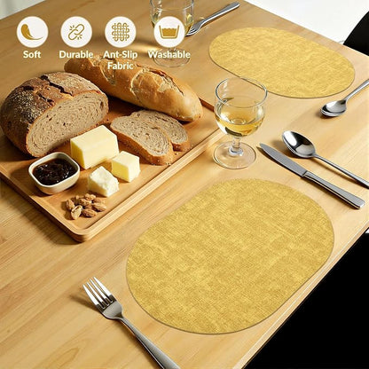 Placemats Set of 6, 11.8 x 17 Inch, Waterproof Wipeable Reversible PU Placemat - Image 7