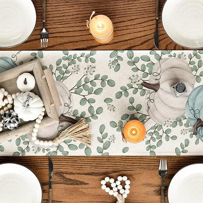 Artoid Mode 210 GSM Fall Table Runner 13x108 Inch Home Party Decor | Pumpkins - Image 4