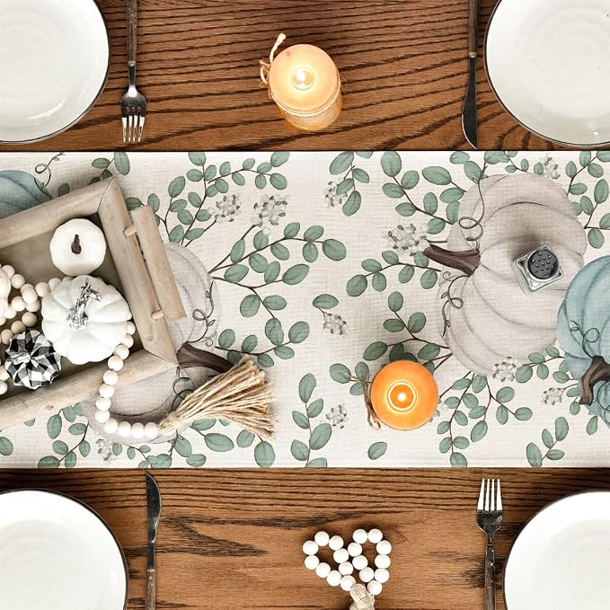 Artoid Mode 210 GSM Fall Table Runner 13x60 Inch Home Party Decor | Pumpkins - Image 4