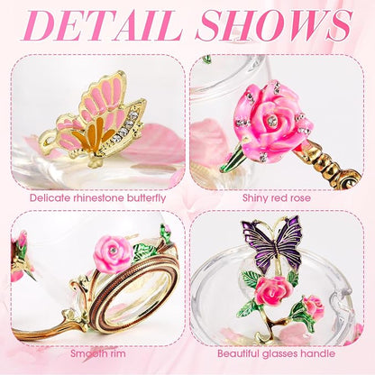 Nuanchu 4 Sets Flower Glass Tea Cups - Image 3