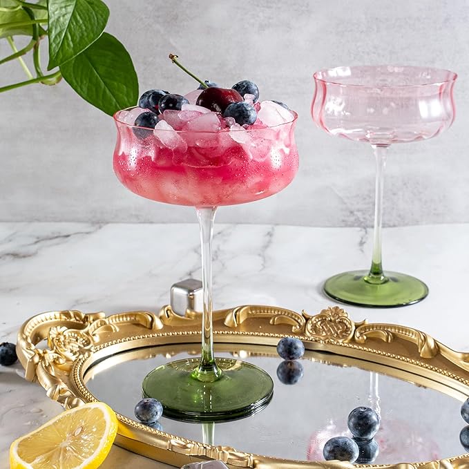 Tulip Series Crystal Martini Cocktail Glasses 13 Ounce Set of 4 - Image 4