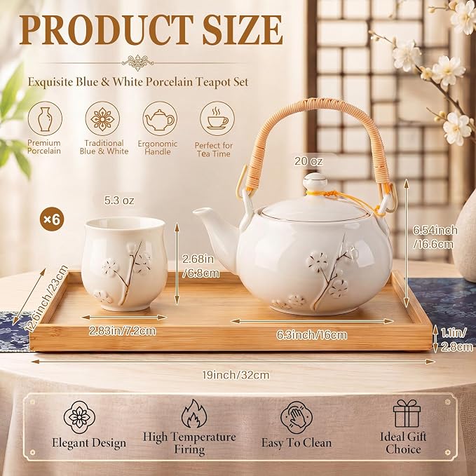 Layhit Japanese Asian Tea Set for Adults - Image 2