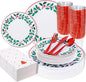 175Pcs Disposable Christmas Plates & Napkins by WDF