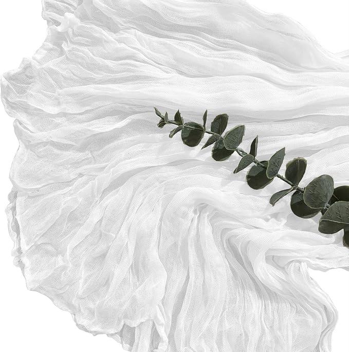3Pack White Cheesecloth Table Runner 17x108inch Sheer White Table Runners | - Image 5