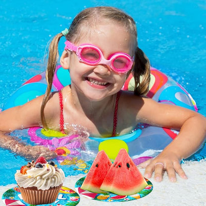 7 Inch Pool Paper Plates 50 Pack Summer Blue Party Plates Decorations | Summer - Image 6