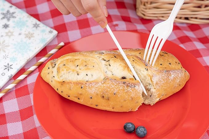 Plastic Plates Disposable 60 PCS, Heavy Duty 30 Dinner Plates 10.25" and 30 - Image 9