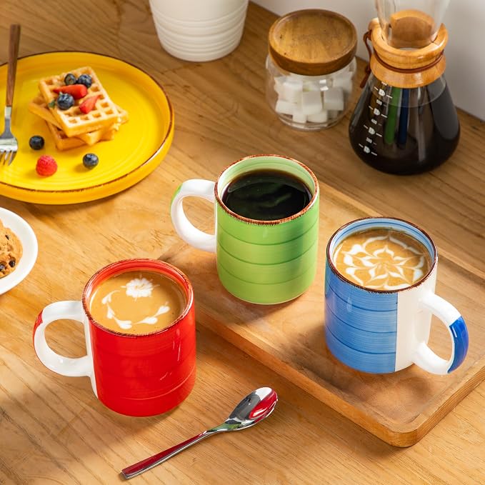 vancasso Bonita Ceramic Coffee Mug Set of 6, 16 Oz Coffee Cups - Image 5