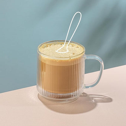 JoyJolt Haven Stackable Fluted Glass Mugs, 13.5oz Clear Mugs - Image 8