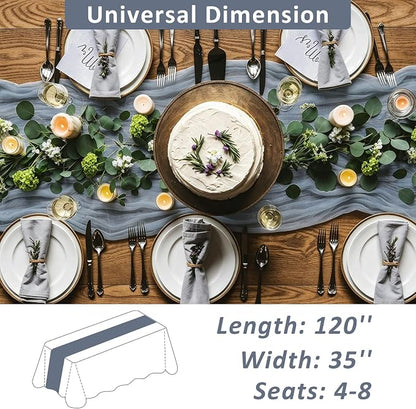 Cheesecloth Table Runner, 120 Inch 10 FT, Dusty Blue | 1 Pack, 35x120 Inches - Image 3