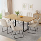 ZckyCine 51"-67" Extendable Dining Table Set for 4-6, Oak Finish Kitchen Table with 6 PU Leather Chairs, Scratch-Resistant MDF Board & Sturdy Metal Legs, Modern Dining Room Furniture