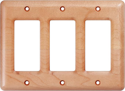 Triple Light Switch Cover Plate Premium Maple Wood Design For Elegant And Durable Switch Plates