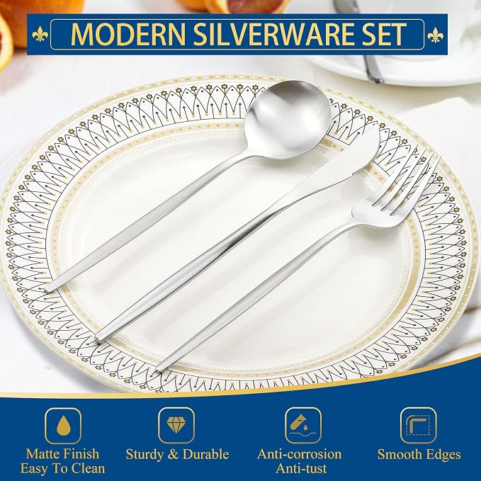 Silverware Set for 6, 30 Piece Flatware Set, Cutlery Tableware set Include - Image 7