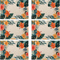 Placemats Set of 6 Tropical Floral Orange Flowers Place Mats Washable Kitchen Dining Linen Table Mats Stain Heat, for Home Party Indoor 12x18 in
