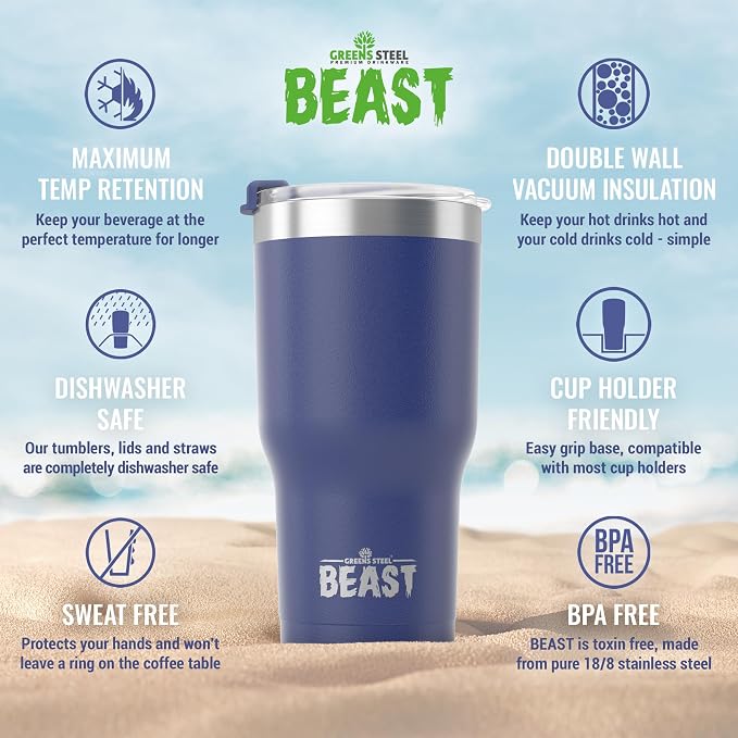Beast 30 oz Tumbler Stainless Steel Vacuum Insulated Coffee Ice Cup Double Wall - Image 6