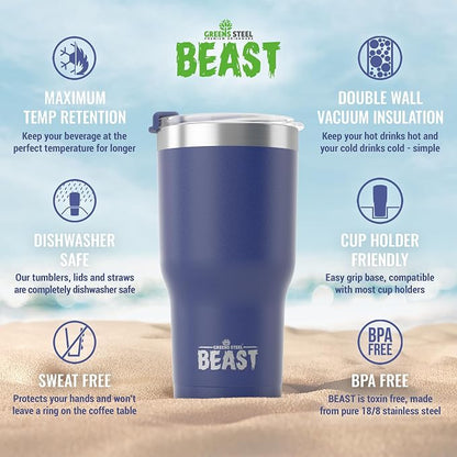 Beast 30 oz Tumbler Stainless Steel Vacuum Insulated Coffee Ice Cup Double Wall - Image 6