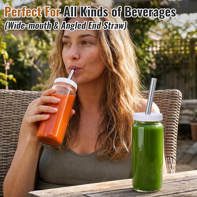 8 Pack 16OZ Glass Juice Bottles - Image 6