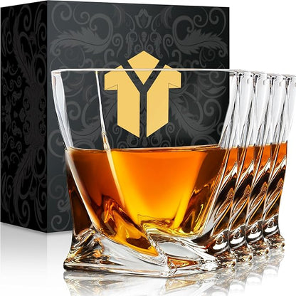 KITNATS Old Fashioned Whiskey Glasses 10 OZ Rocks Glasses Set of 4, Gift Box by KITNATS