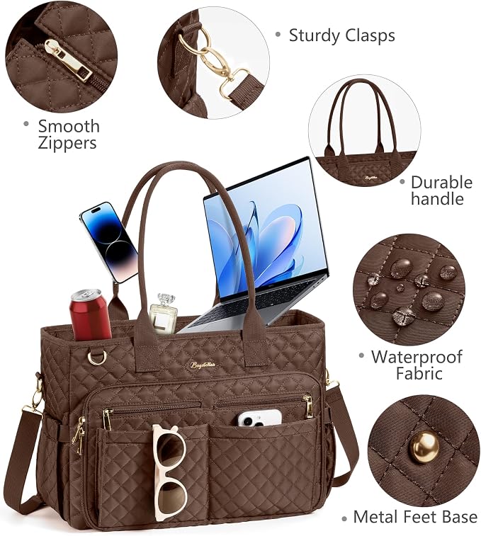 Bagstellar Teacher Tote Bag for Women, 15.6" Laptop Work Tote Computer Bag | - Image 7