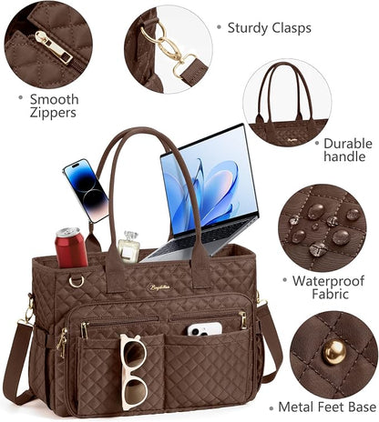 Bagstellar Teacher Tote Bag for Women, 15.6" Laptop Work Tote Computer Bag | - Image 7