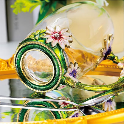 Flower Tea Cup, Daisy Flower Clear Glass Fancy Coffee Mug - Image 5