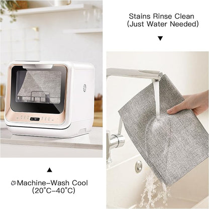 DOLOPL Placemats Set of 4, Reversible Wipeable & Heat Resistant Place Mats, Modern Faux Leather Table Mats for Kitchen, Neutral Waterproof Tablemats for Dining Table Decor, Wedding, Party(Grey)