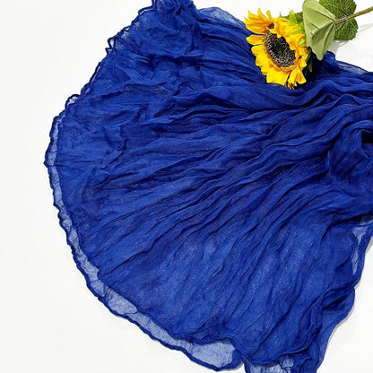 3Pack Royal Blue Cheese Cloth Table Runners, 17x108 inch Sheer Table Runner | - Image 6
