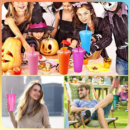Honeydak 100 Pack Tumbler with Straw and Lid Bulk Glitter Plastic Cups Water - Image 7