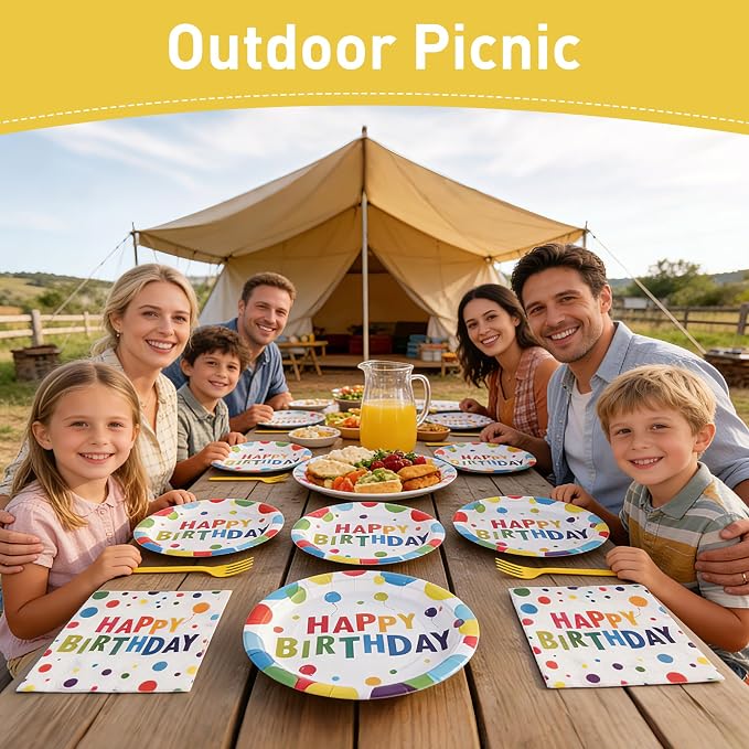 100 Pcs Disposable Birthday Party Tableware Set - Image 5