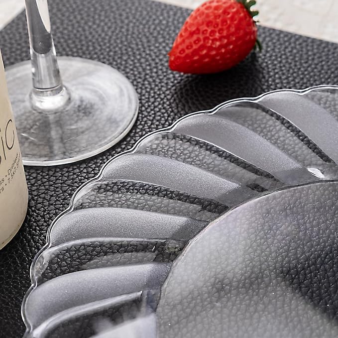 U-QE 60 Pieces Clear Plastic Plates - Image 4