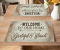 Vintage Farmhouse Placemat Set, Beige White Rustic Wooden Plank Patchwork Welcome Home Letter Inspirational Quotes Pattern Home Decor Linen Table Mats for Dining Room Kitchen Party (17x12in) x2P
