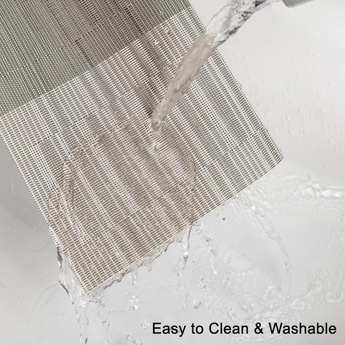 Table Runner 88 Inches Long, Vinyl Woven Farmhouse Table Runners | Washable - Image 3