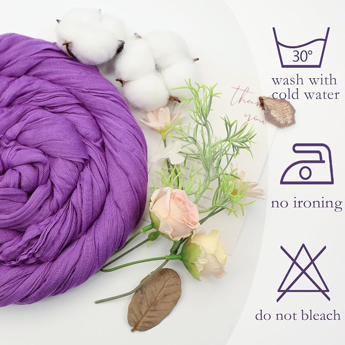 12 Pack Purple Cheesecloth Table Runner 17 x 108 Inch | Boho Gauze Cheese Cloth - Image 4