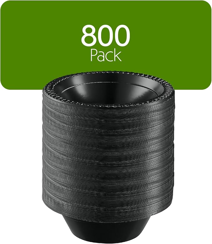 PLASTICPRO 800 PCS Black Plastic Bowls Light Weight 12 oz Plastic Soup Bowls - Image 6