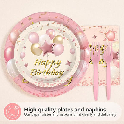 96Pcs Blush Beige 18th Birthday Party Decoration, Serve 24 | Boho Dusty Pink - Image 2