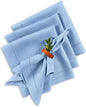 Solino Home Linen Cloth Napkins Set of 4-100% Pure Linen Cornflower Blue Dinner Napkins 20 x 20 Inch - Classic Hemstitch, Handcrafted and Machine Washable - Spring, Easter