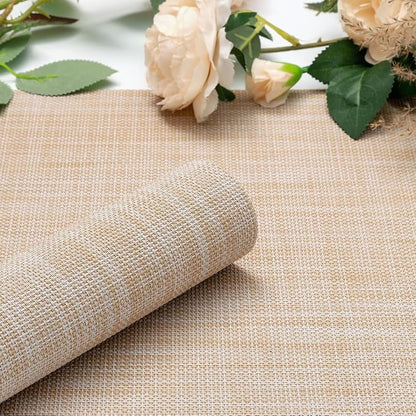 Myir JUN Beige Table Runner Home Decor Dining Table Runners | Vinyl Table - Image 2