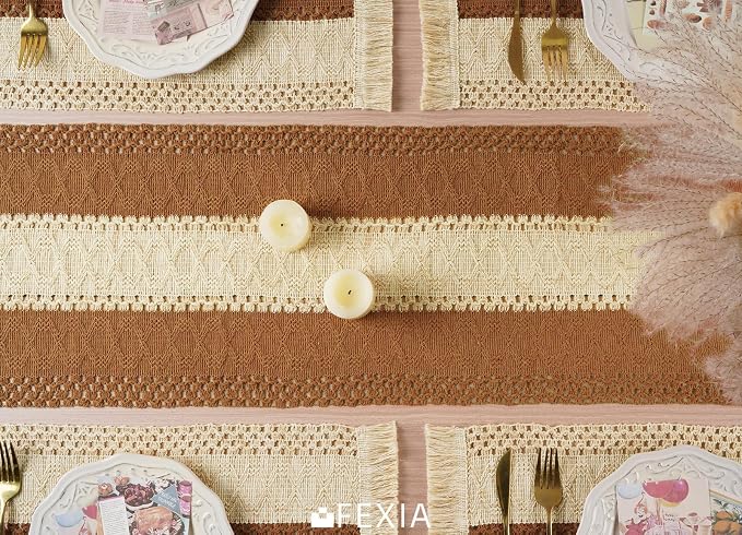Boho Table Runner Rustic for Fall Home Decor - Image 6